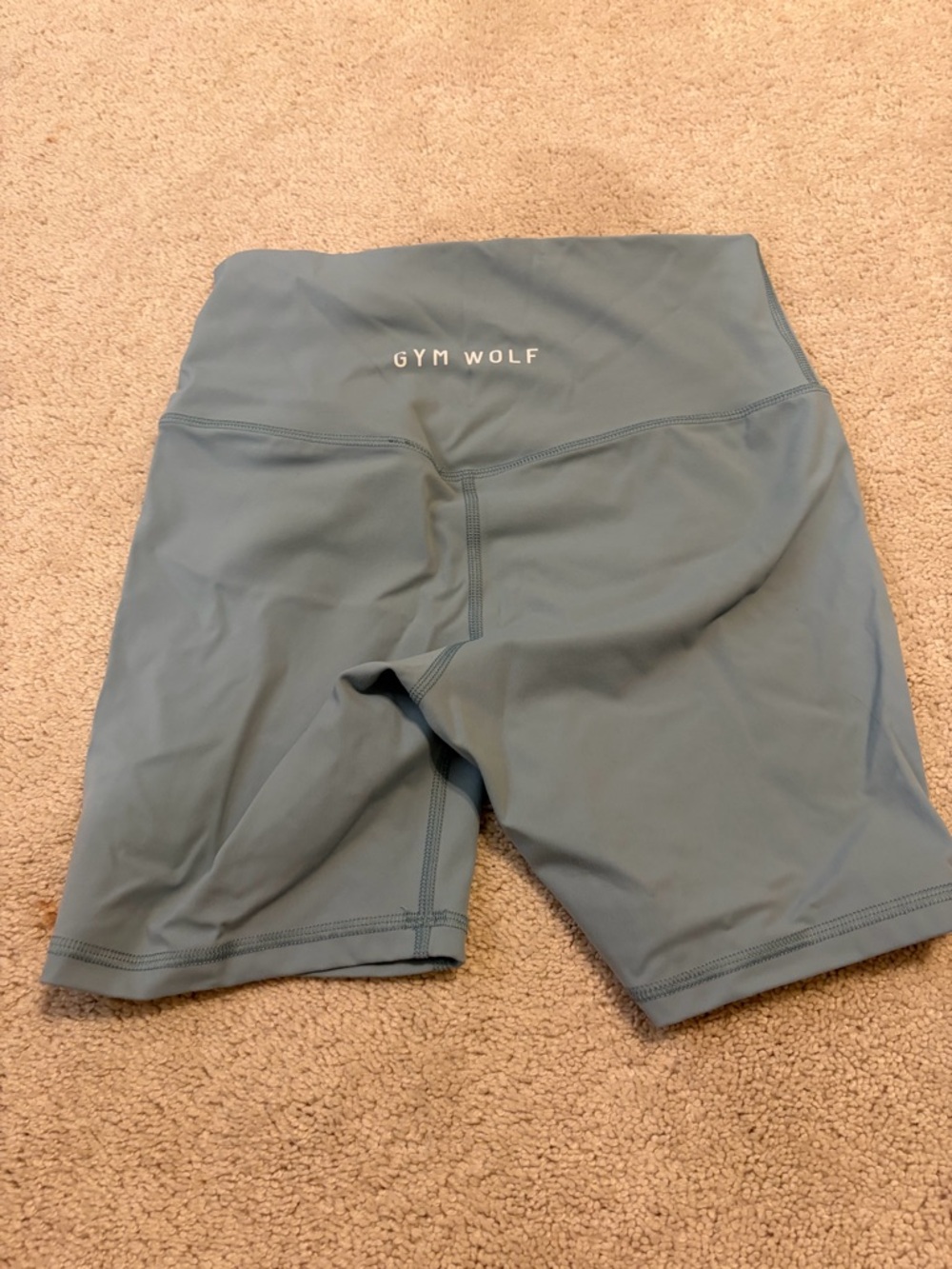 High-Waist Women's Bike Shorts - Slate Blue - Picture 4 of 4
